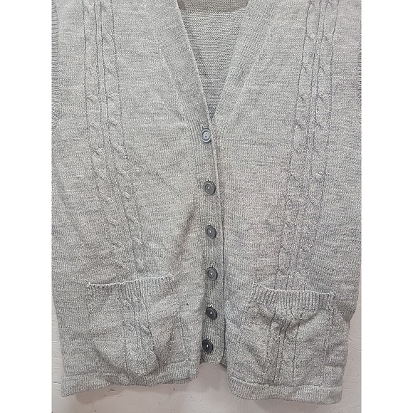 Vintage Women's Granny Knit Cable Sweater Vest Size XL 44 - Picture 3 of 10